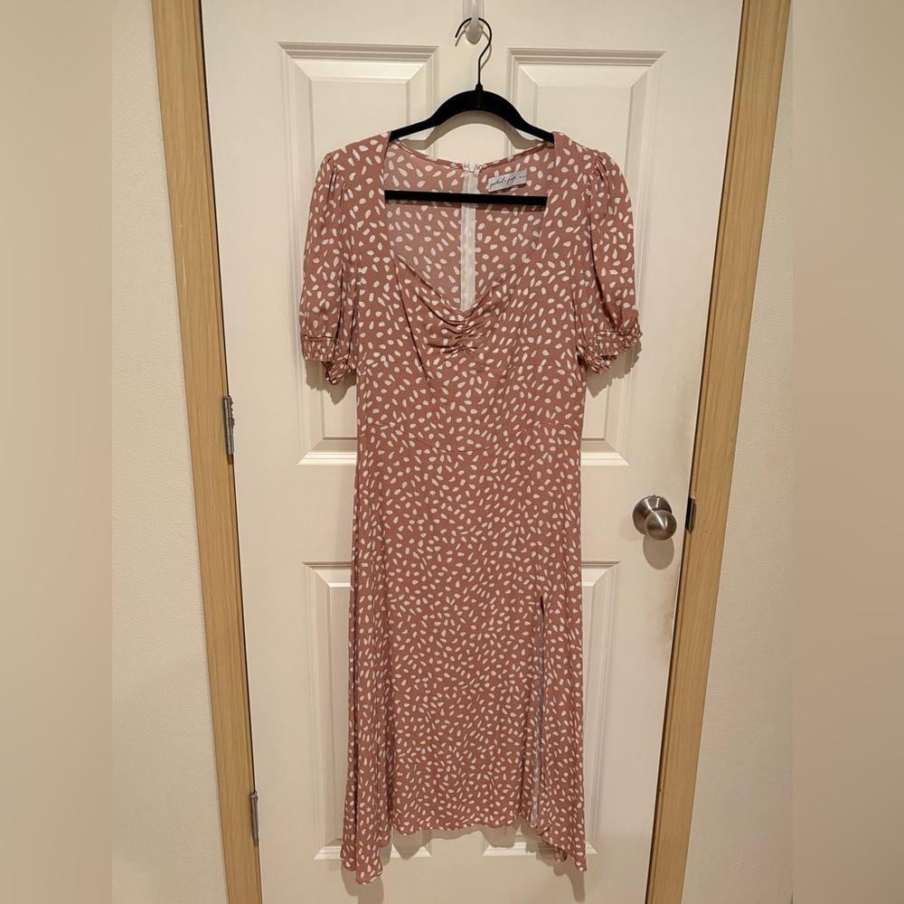 Petal & Pup Dusty Rose and White Printed Maxi Dress